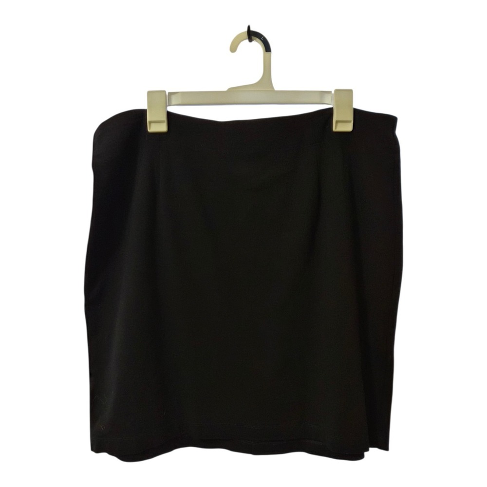 Eileen Fisher XL Black Stretch Skirt Layering Lagenlook Minimalist Italian Fabri